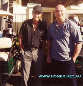 Alice Cooper and Homer just before teeing off on the Gold Coast